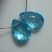 25 % OFF, One beautiful Pair, - AAA - Genuine Swiss Blue Topaz Mirco Faceted Pear Briolette - J31-1