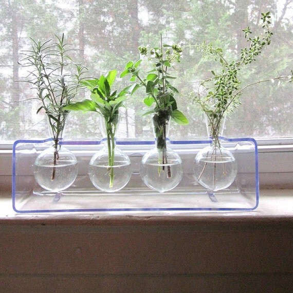 Laboratory Style Vases and Stand