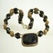 RESERVED... Art Deco Necklace French Jet Gold Bead Choker Antique Jewelry