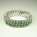 Vintage Expansion Bracelet Peridot Green Rhinestone Hong Kong Jewelry