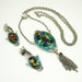 Vintage Necklace Earrings Celebrity Enamel Jewelry Set