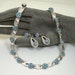 Vintage Trifari Necklace Earrings Blue Rhinestone Silvertone Antique Jewelry