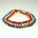 Vintage Red White Blue Rhinestone Patriotic Bracelet