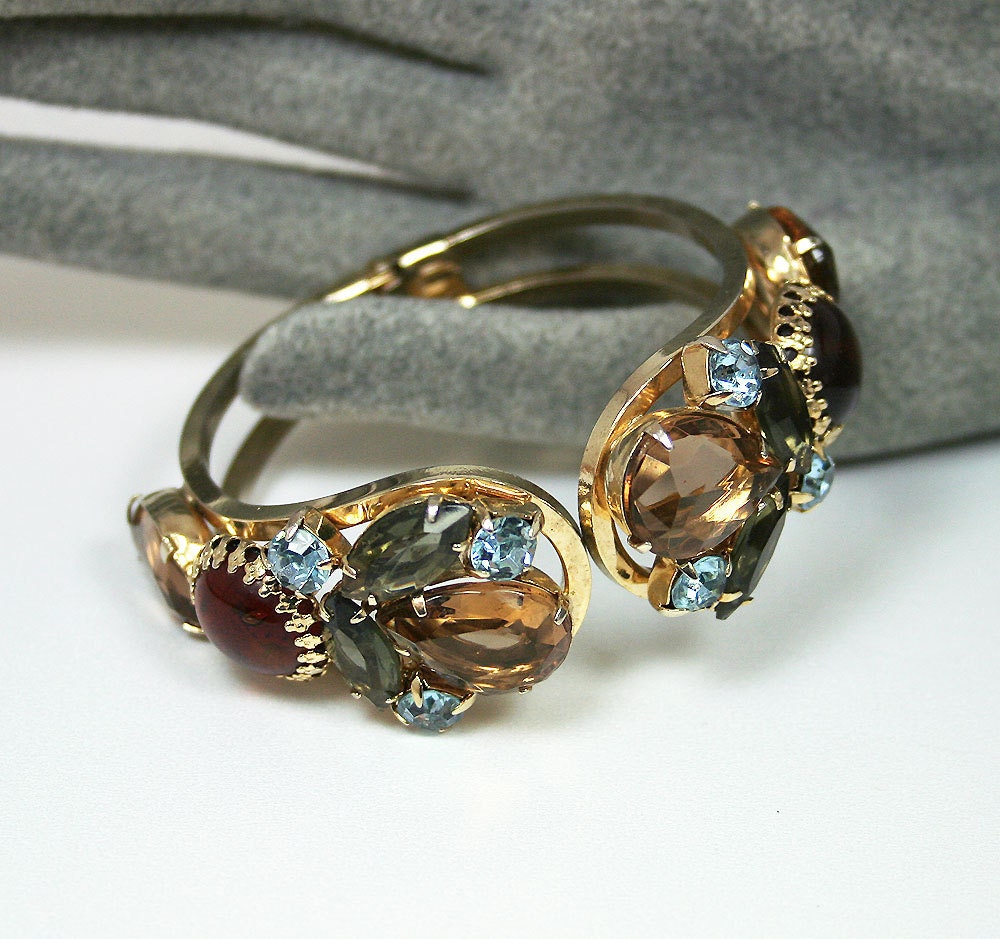Vintage Bracelet Juliana Rhinestone Clamper Antique Jewelry