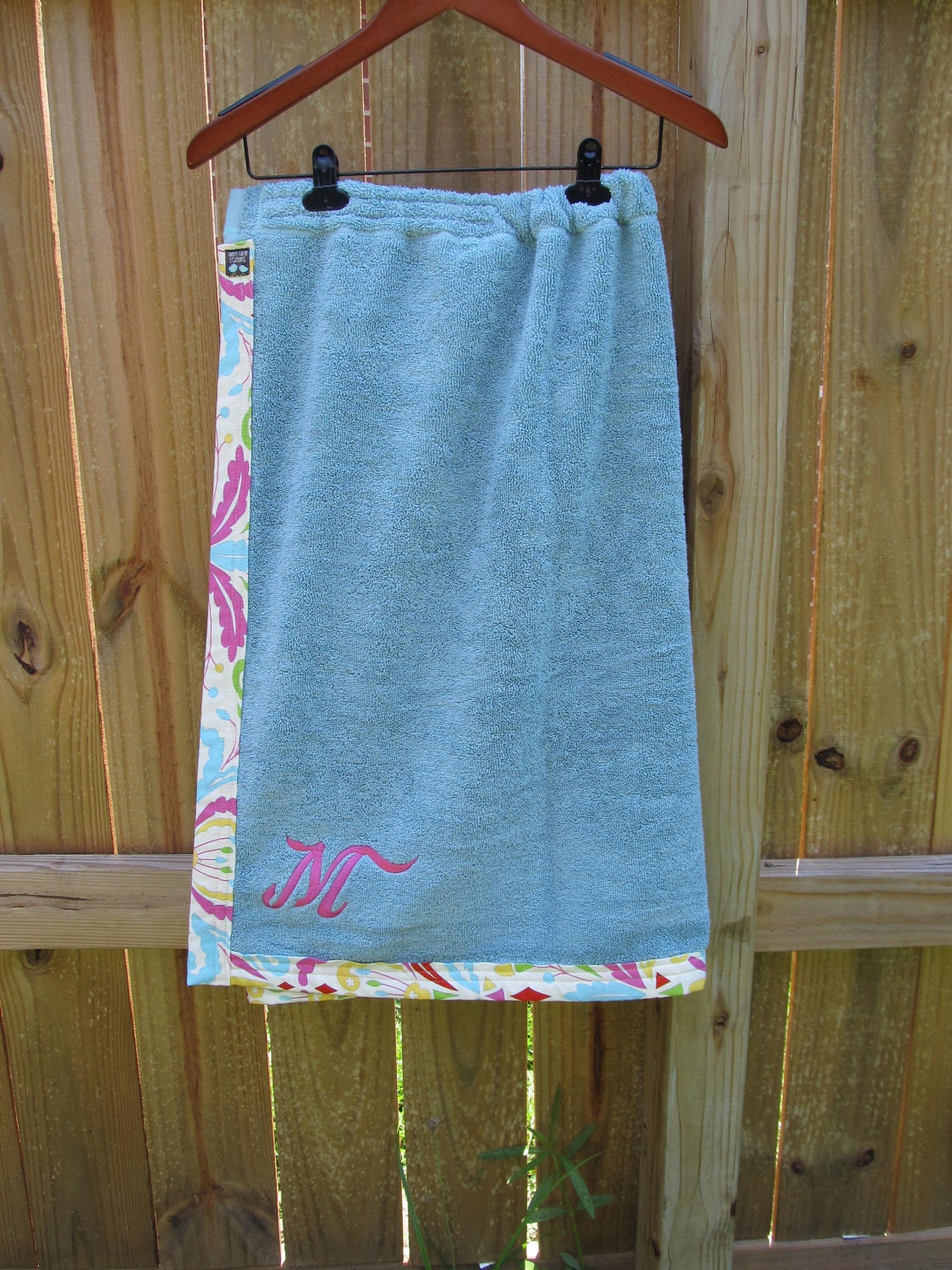 Adult Towel Wrap/Cover Up Aqua wrap with by FunnyFarmCreations