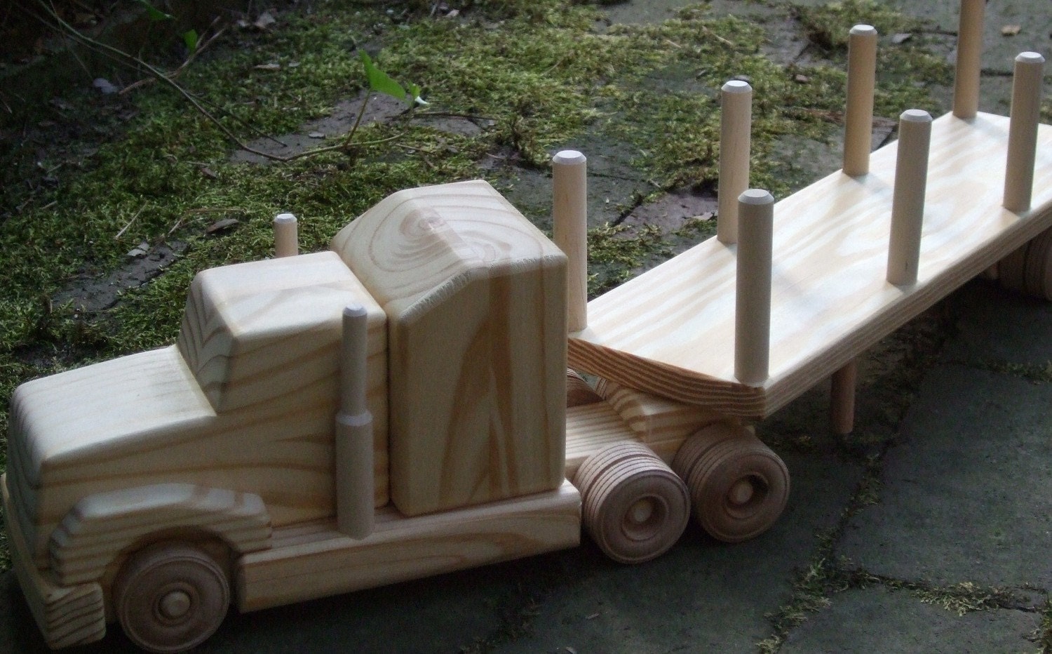 wooden log truck