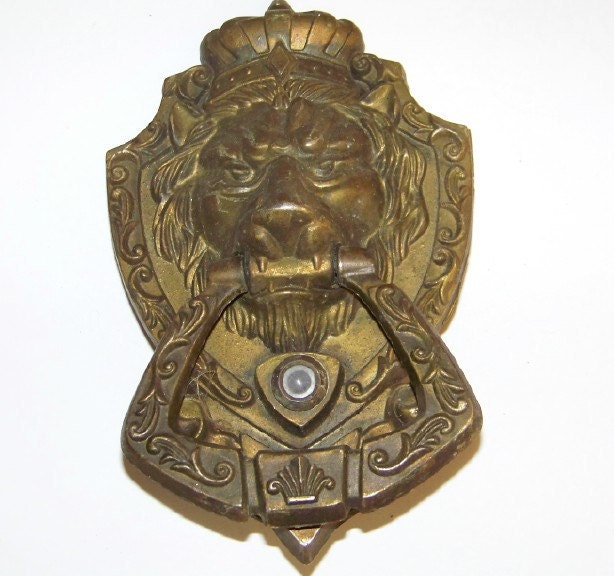 Vintage Lion Head Doorknocker Peephole Viewer Original NICE - ... Doorknocker Peephole Viewer Original NICE. Ã°ÂŸÂ”ÂŽzoom