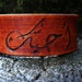 I Love You in Arabic Engraved in Leather Cuff