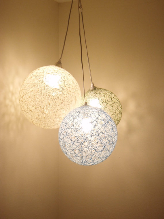 Items similar to 3 Cluster Hanging String Light Spheres on Etsy
