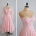 Vintage 1950s Dress : 50s Pink Lace Prom Dress and Jacket