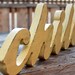 Modern Word Art Wood Retro Vintage Shabby Chic Yellow