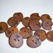 14 Handmade oak wood buttons , accessories