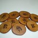 9 Handmade plum wood large buttons, accessories ( 2,24" diameter x 0,28" thick )