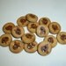 15 Handmade plum wood buttons, accessories (0,71" diameter x 0,16" thick)