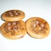 3 Handmade plum wood buttons, accessories (1,77" diameter x 0,26" thick)