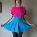 SALE 80's Teal Blue MINI SKIRT with belt loops xs sm med