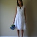 Going to be DEACTIVATED 8/12-- 80s Does 20s Wedding Dress White Cotton Crochet Lace Details Lawn Garden Party Size Medium med md (2-4-6)