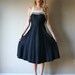 LAST CHANCE 50s Holiday Party Shirt Dress Little Black Dress Cream Bust Tassel Embellishments New Years Eve NYE xmas Size Small sm (0-2-4)