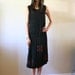 20s Crepe Dress Midnight and Lipstick Silk Red Floral Glass Beaded DROP WAIST Holiday Party Dress Size Small sm (00-0-2)