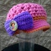 Crocheted Dora the Explorer inspired Toddler Brimmed Hat Cap