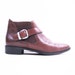 Vintage Brown Leather BUCKLE Ankle Boots with Monk Strap // Size 6
