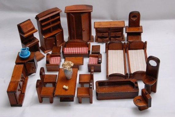 REDUCED Miniature Dollhouse Furniture One Inch ScaleWood