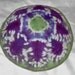 Tie Dyed Cotton Fabric Kippah, Purple and Sage Green, 6 1/2" diameter.