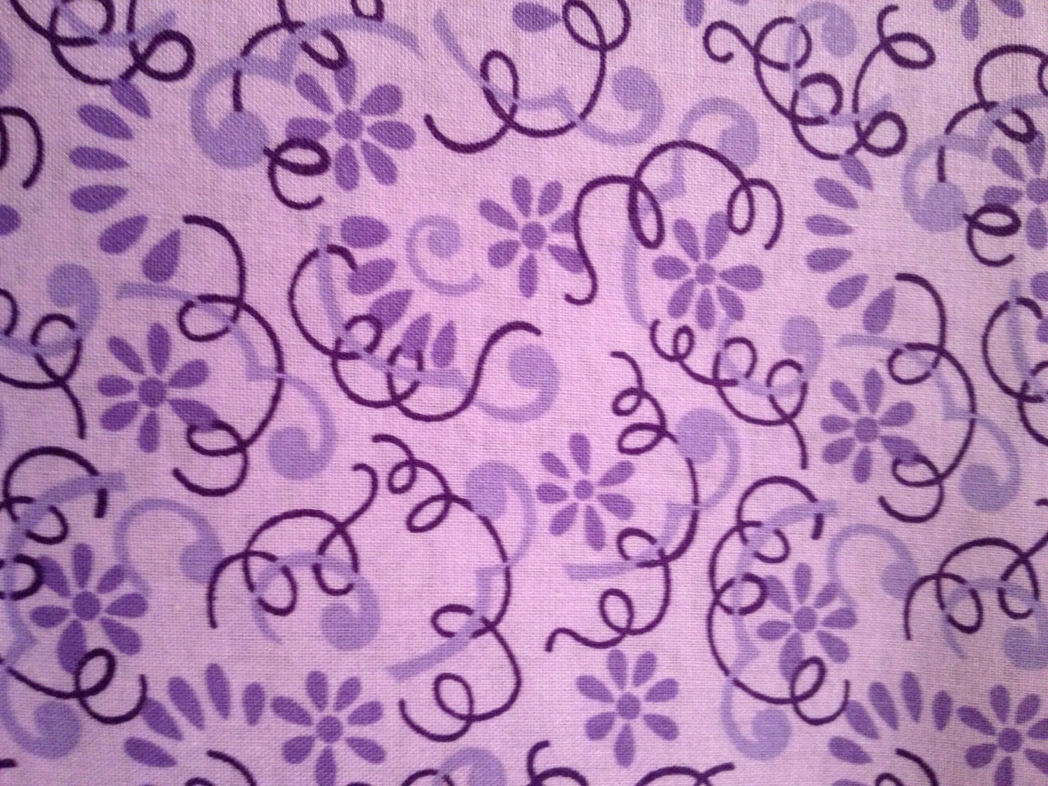 Contemporary purple print cotton fabric light purple