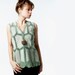 Vintage 70s Sage Green SUEDE and CROCHET Mesh Patchwork VEST