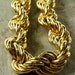Vintage 80s Thick Gold WOVEN ROPE Chain COLLAR Necklace