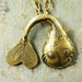 Vintage Big Brass Fish ALVA MUSEUM Pendant Necklace - SIGNED