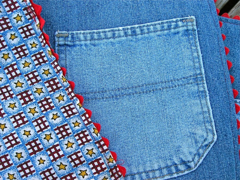 Set of 2 Denim Placemats with pockets