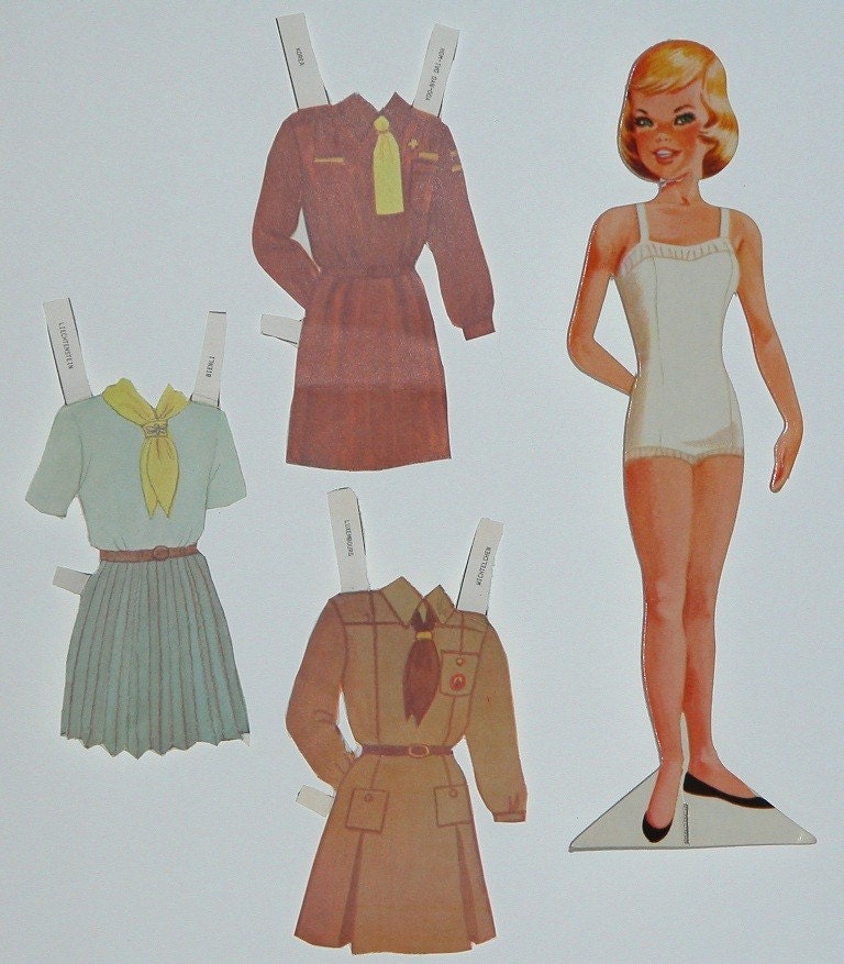 1950s Vintage Girl Scout Brownie Paper Doll by TranzendentalArts