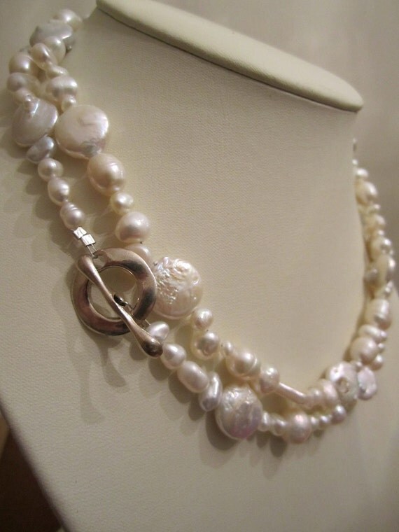 White Long Strand Pearl Necklace