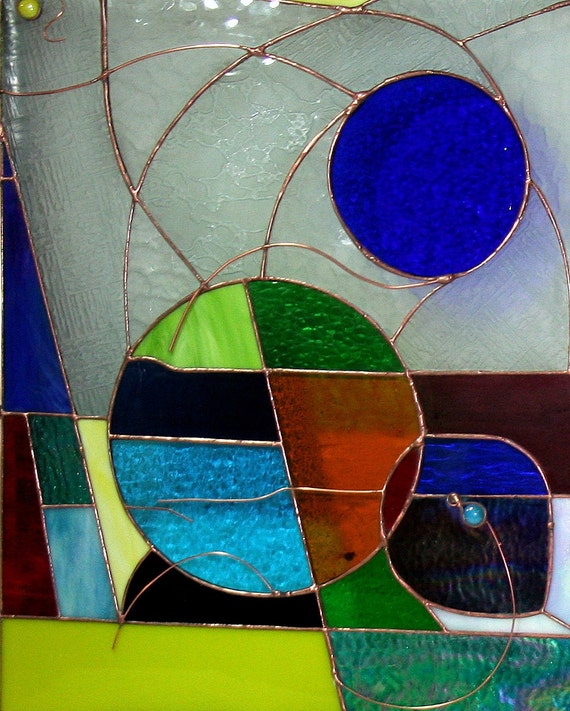 Life is Abstraction Stained Glass Abstract Panel