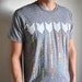 Arrow T Shirt - Hand Printed and Painted Striped Arrow Gray Track Tee - Large