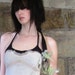Tan and purple halter top - raw silk, braided trim, natural - small medium large