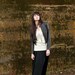 Boho chic tunic - women's shirt with geometric lace insert and cool ivory jersey - medium