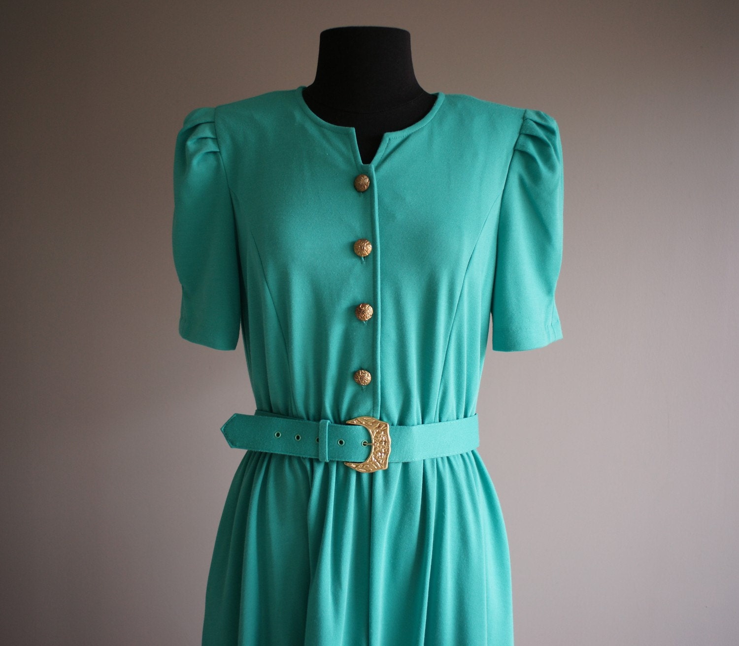vintage SEA FOAM Green dress m-l