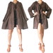 SALE 30% off - Brown Cotton Short Dress or Robe XL to 2X