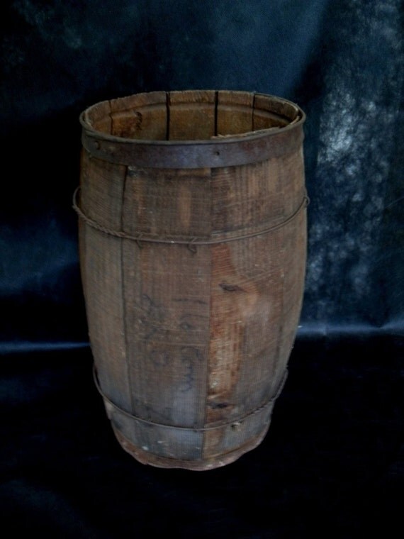 Antique Wooden Nail Keg Barrel by allthekingsthings on Etsy