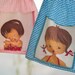 VINTAGE little girl apron 1950 1960 pink baby blue checkered cotton cute kitchen decor baby bedroom nursery room decor