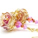 Pink Earrings, Lampwork Earrings, Pink Glass Earrings. Glass Bead Earrings, 14K Gold Filled Earrings, Beadwork Earrings