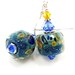 Blue Earrings, Boro Earrings, Lampwork Earrings, Blue Glass Earrings, Blue Yellow Earrings, Blue Glass Bead Earrings, Beadwork Earrings
