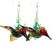 Hummingbird Earrings, Hummingbird Lampwork Earrings, Blue Green Red Bird Earrings, Glass Hummingbird Earrings