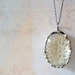 Lucy Steele's Secret Vintage Lace Necklace. Oval. Sterling Silver Chain. White Lace