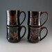 RESERVED - Set of 4 Mugs - Handmade Coffee Mug - Ceramic Mug - Temmoku