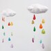 Dreamy Rainbow Cloud Mobile - "Cloudy with a chance of rainbows" in white, red, orange, yellow, green, blue, indigo, violet