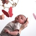 Butterfly Mobile - Modern Baby Nursery Decoration in pale pink, strawberry red, peach, cream, lavender, and white