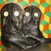 50's 60's womens vintage Justin black boots with inlay